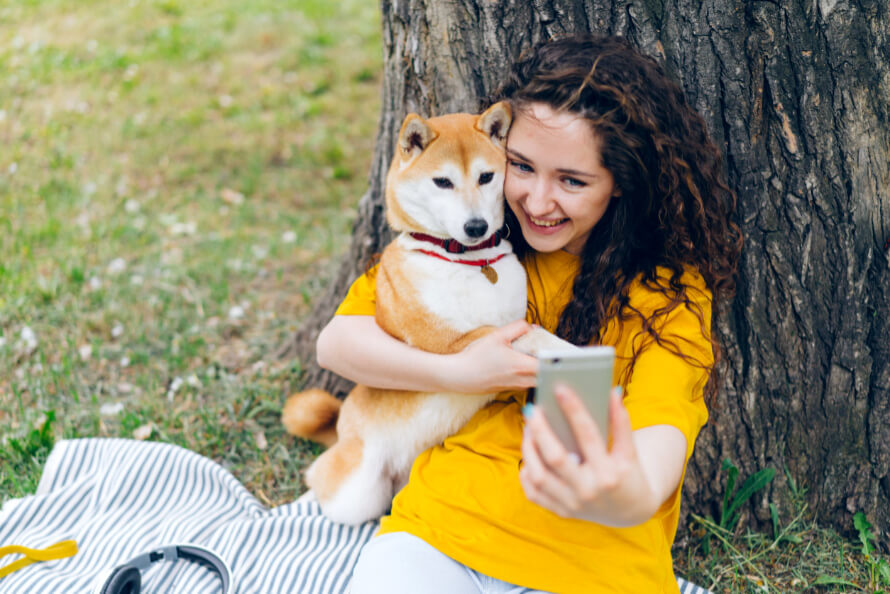 shiba inu selfie